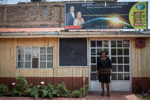Ruth Linguli meets us in front of Gospel Outreach church in Naro Moru, where she serves as a pastors wife.