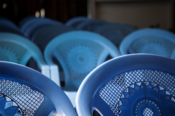 The plastic chairs that unexpectedly arrived at the door of Bread of Life Centre Church. Mugendi sees these chairs as just one of the ways the Lord has shown His faithfulness in providing for the church plant.