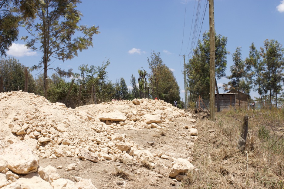 Pile of dirt for road